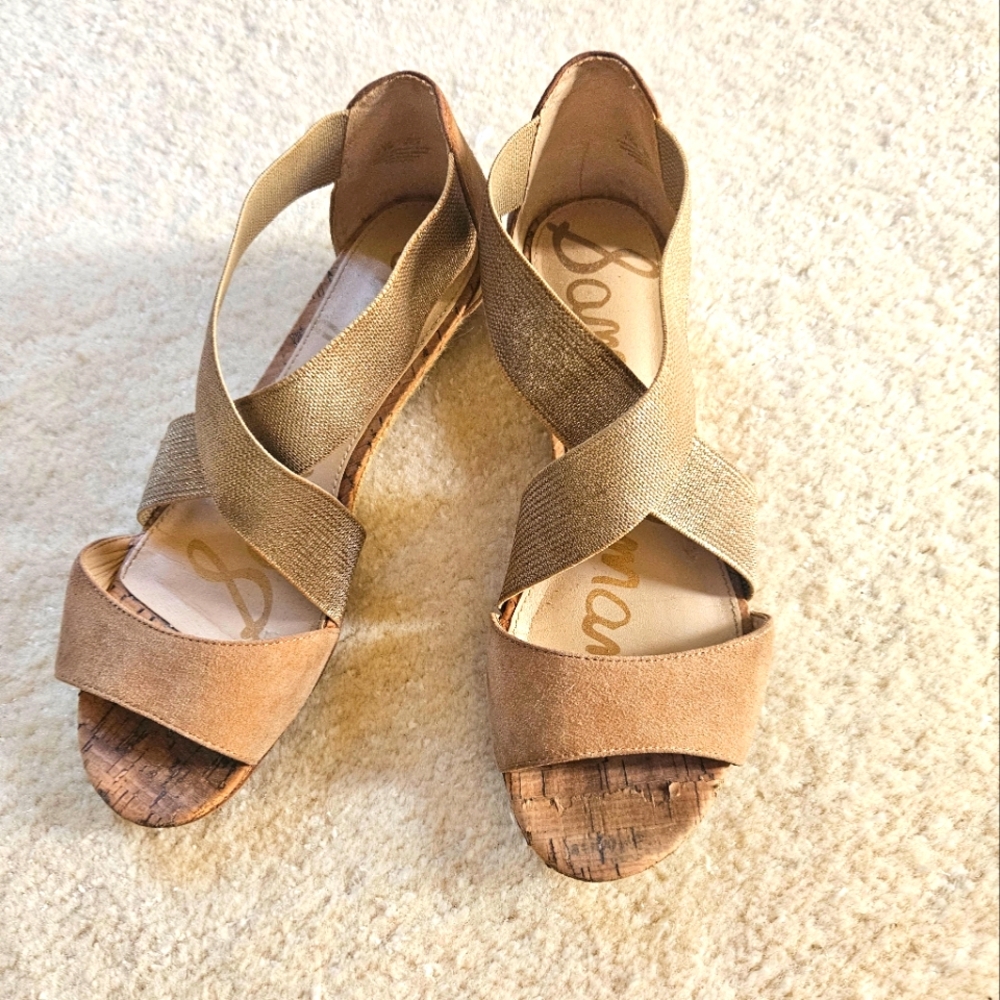 Sam Edelman Declan Gold Metallic Strap Sandals